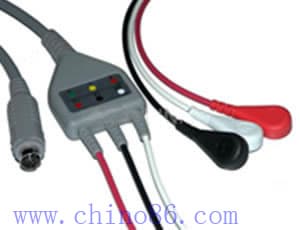 MEK one piece three lead ECG cable with leadw